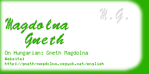 magdolna gneth business card